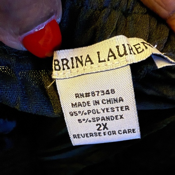 SABRINA LAUREN Superpleat Raw Hem Wide Leg Drawstring Waist Pull on Pant sz 2X - Picture 5 of 7